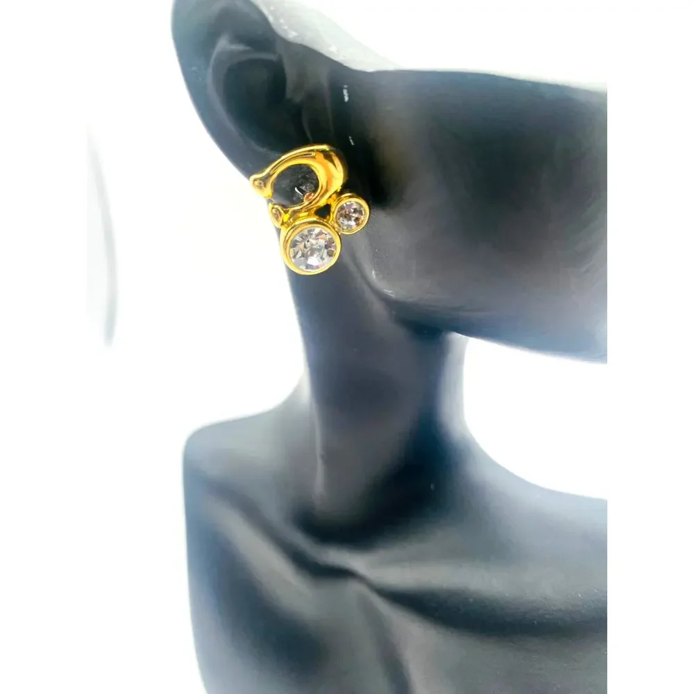 Coach Signature Crystal Cluster Stud Earrings - Picture 4 of 5